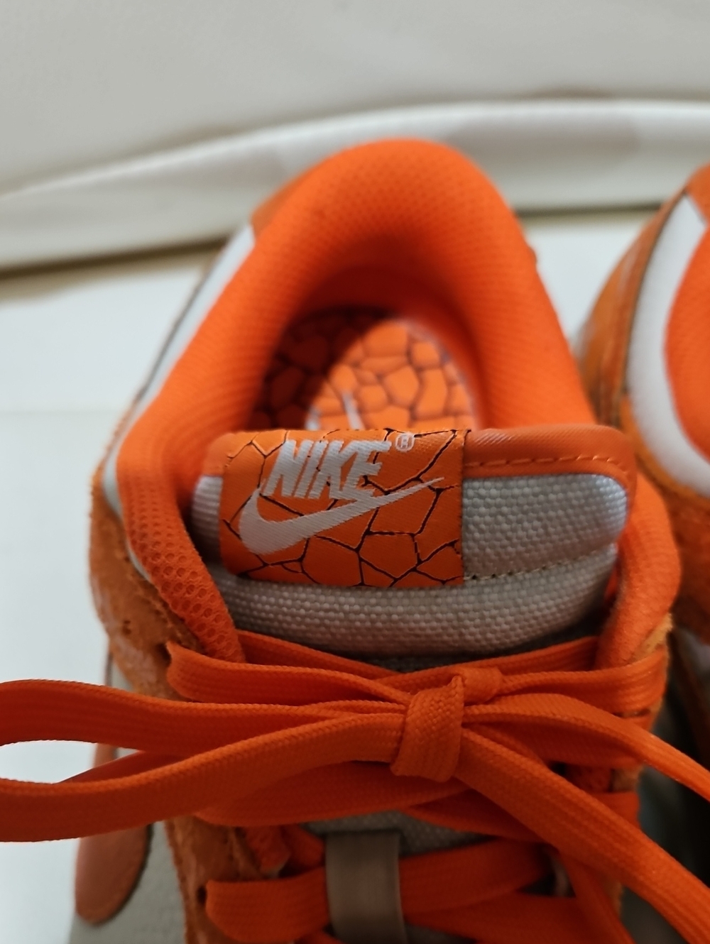Nike Dunk Low-Top Sneakers — Orange/White - Picture 2 of 7